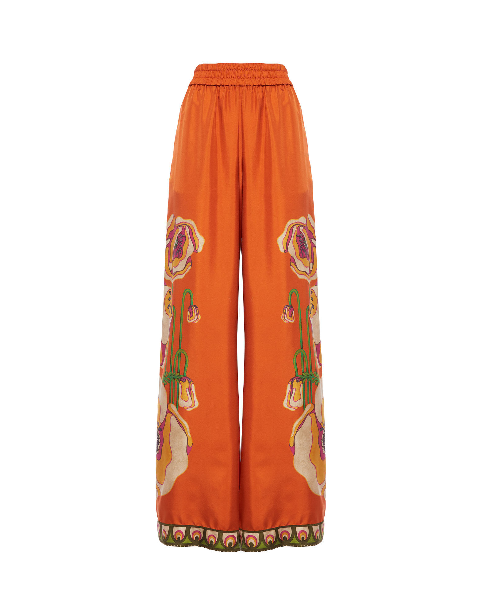La DoubleJ Palazzo Pants Poppies Orange Plac&eacute;e TRO0026SIL006PPP0005