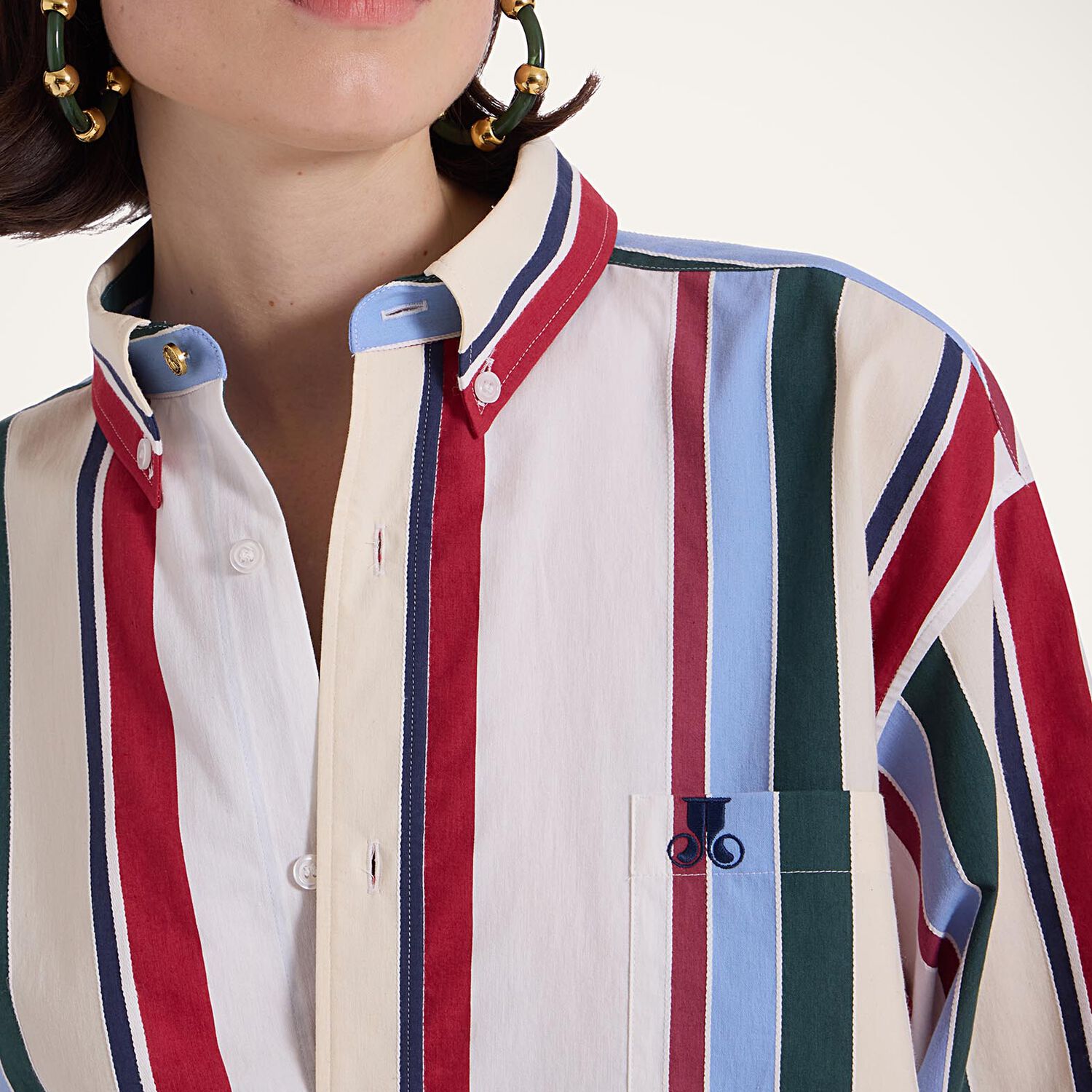 La Doublej Better Than Your Boyfriend Striped Cotton-blend Poplin Shirt In Stripes Multicolor