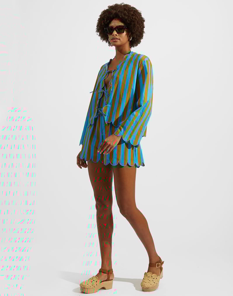 La DoubleJ Double Dutch Jacket Embroidered La DoubleJ Double Dutch Jacket Embroidered Riviera Turchese JAC0067COT039RIV02BU08