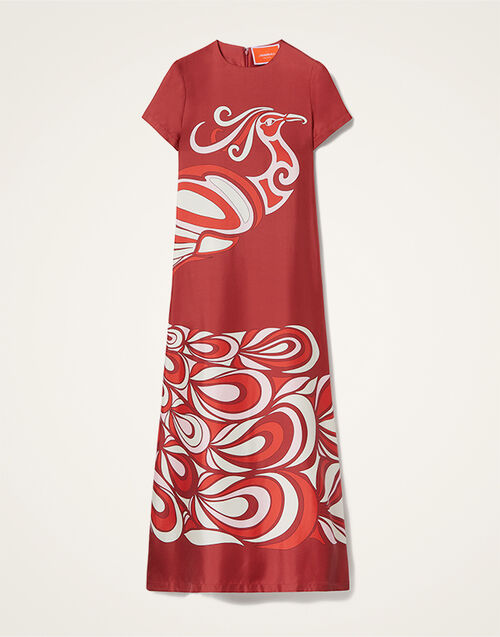 La DoubleJ Swing Dress Phoenix Placée Burgundy DRE0128SIL006PHO01RE02