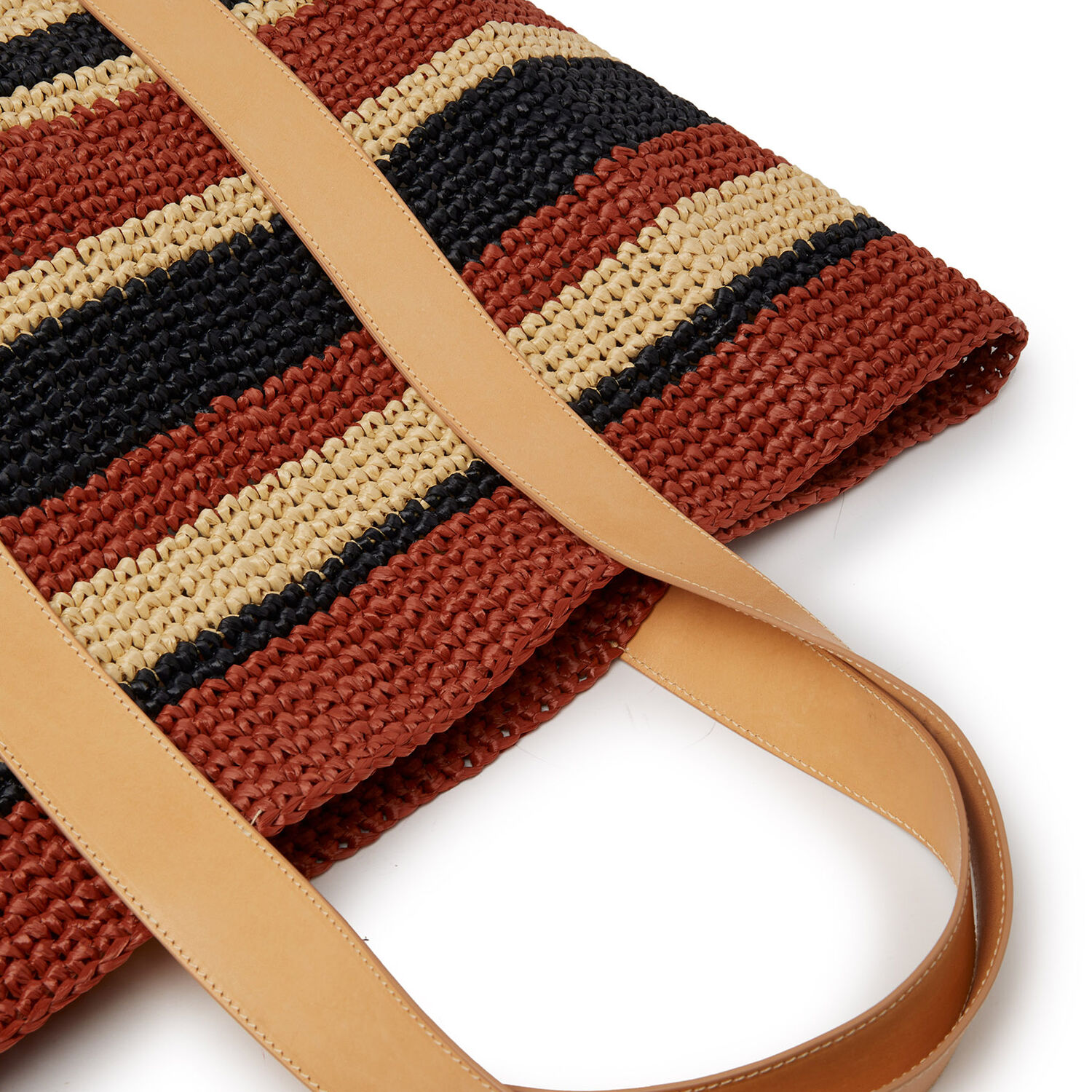 La Doublej Tote Raffia Bag In Multicolor Black