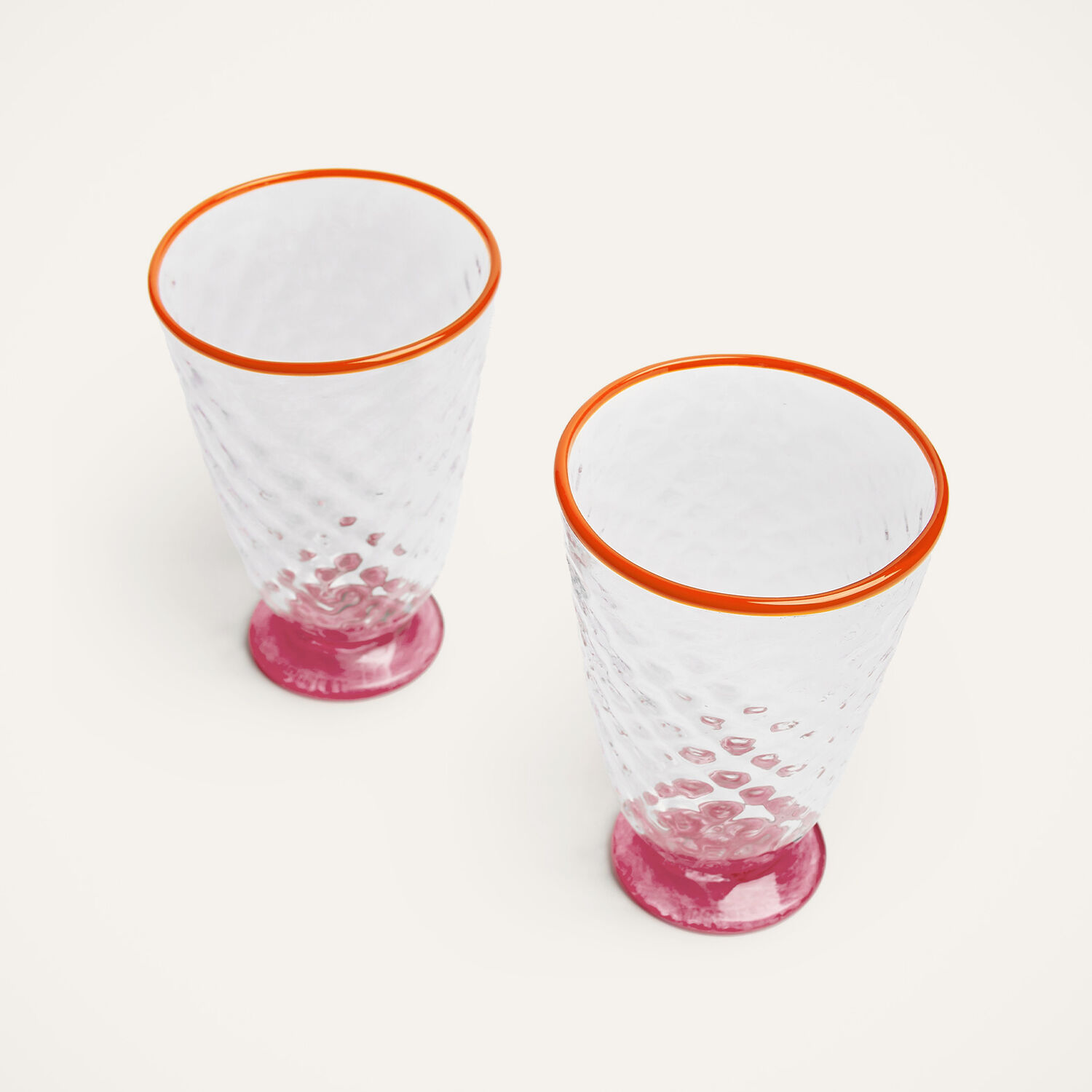 La Doublej Quilted Glasses Set Of 2 In Fuchsia