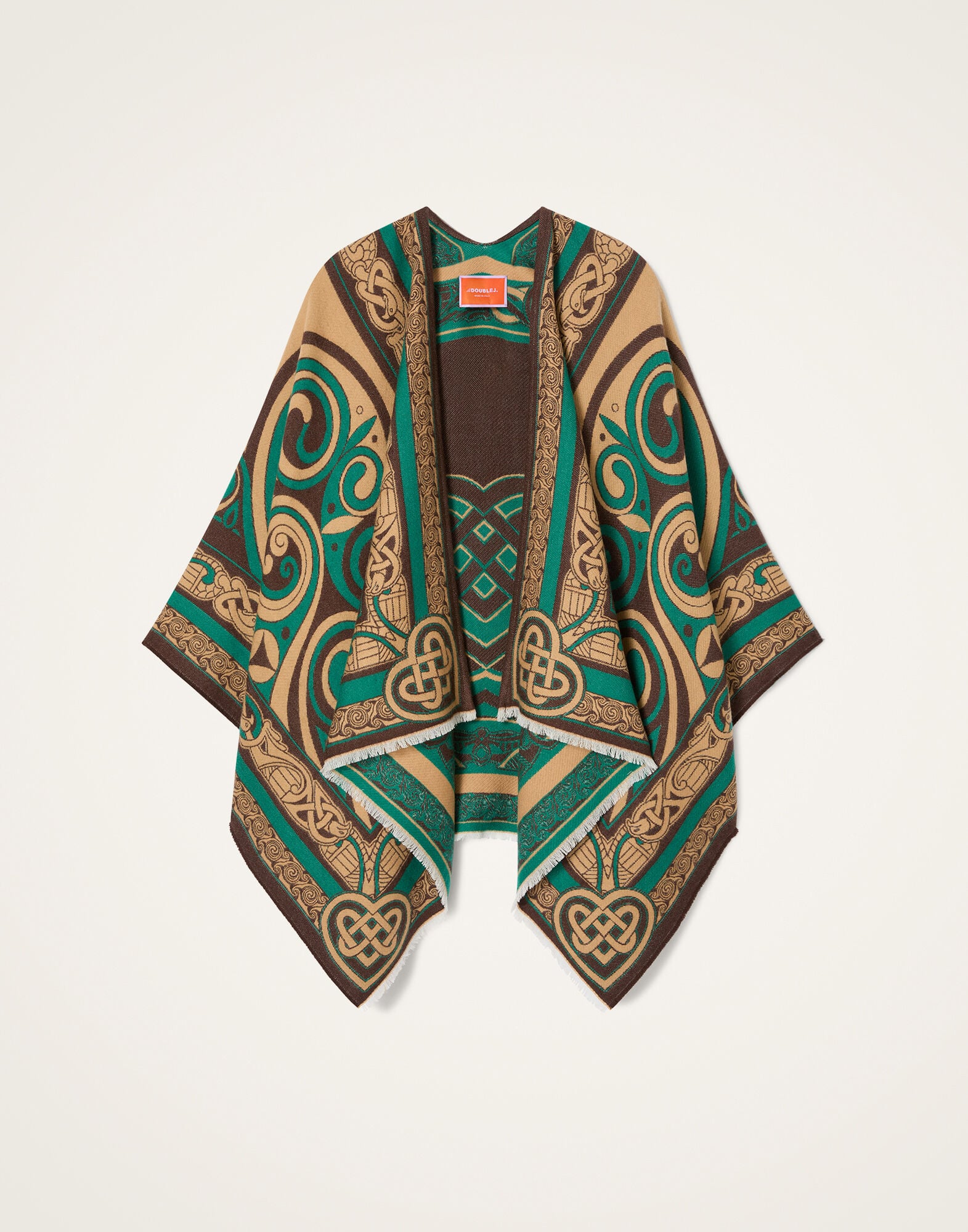 La DoubleJ Soul Poncho Kells Plac&eacute;e Camel SCA0059WOL025KEL03BR04