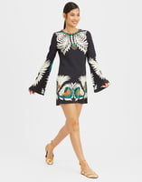 La DoubleJ Mini Supreme Swing Dress Mix Tiles Plac&eacute;e Black DRE0619VIS011MIX01BL01