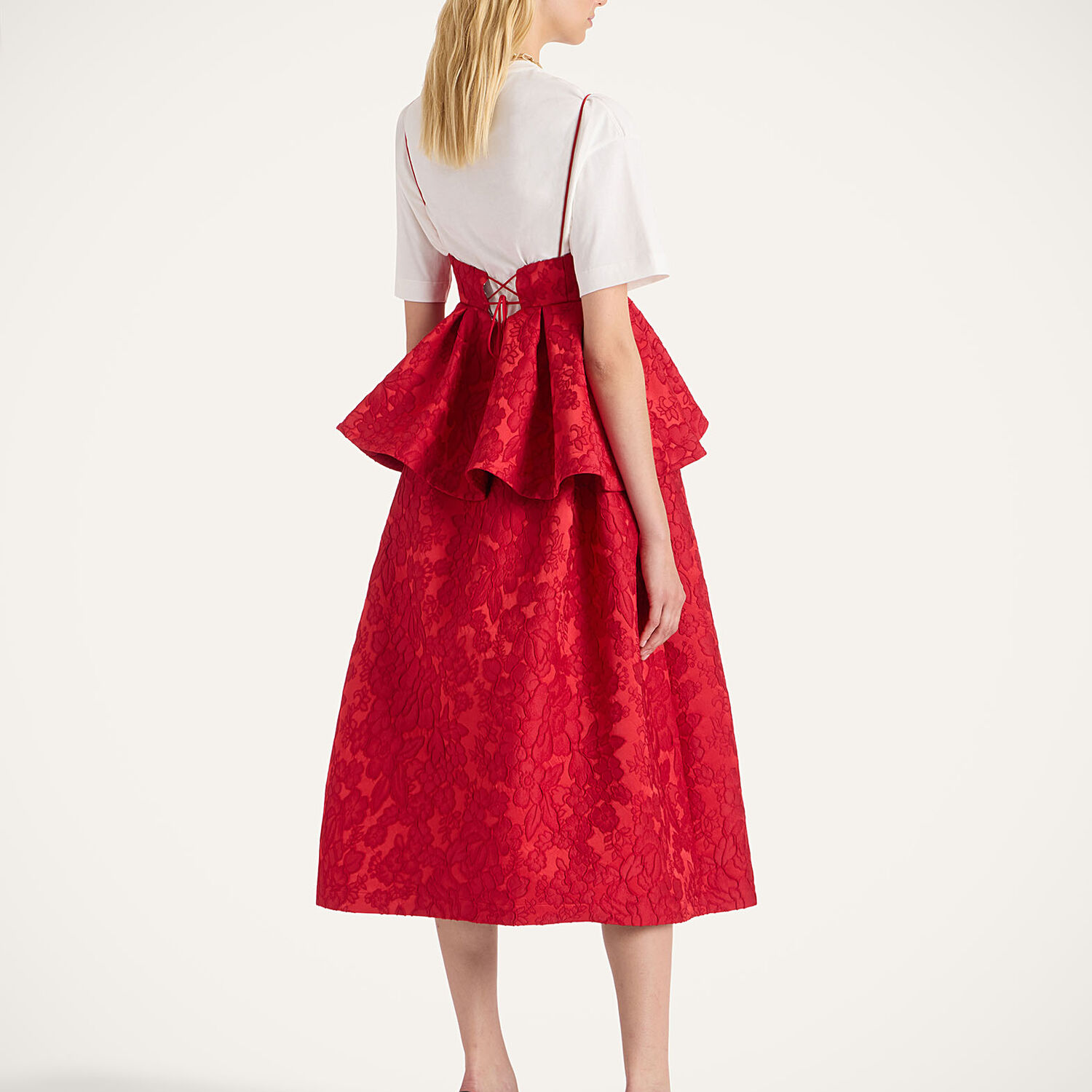 La Doublej Satine Dress In Red