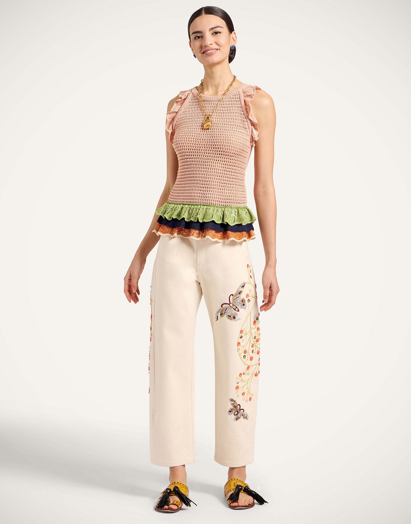 La DoubleJ The Barrel Jean Solid Ecru TRO0198DEN001SOLIDBR05