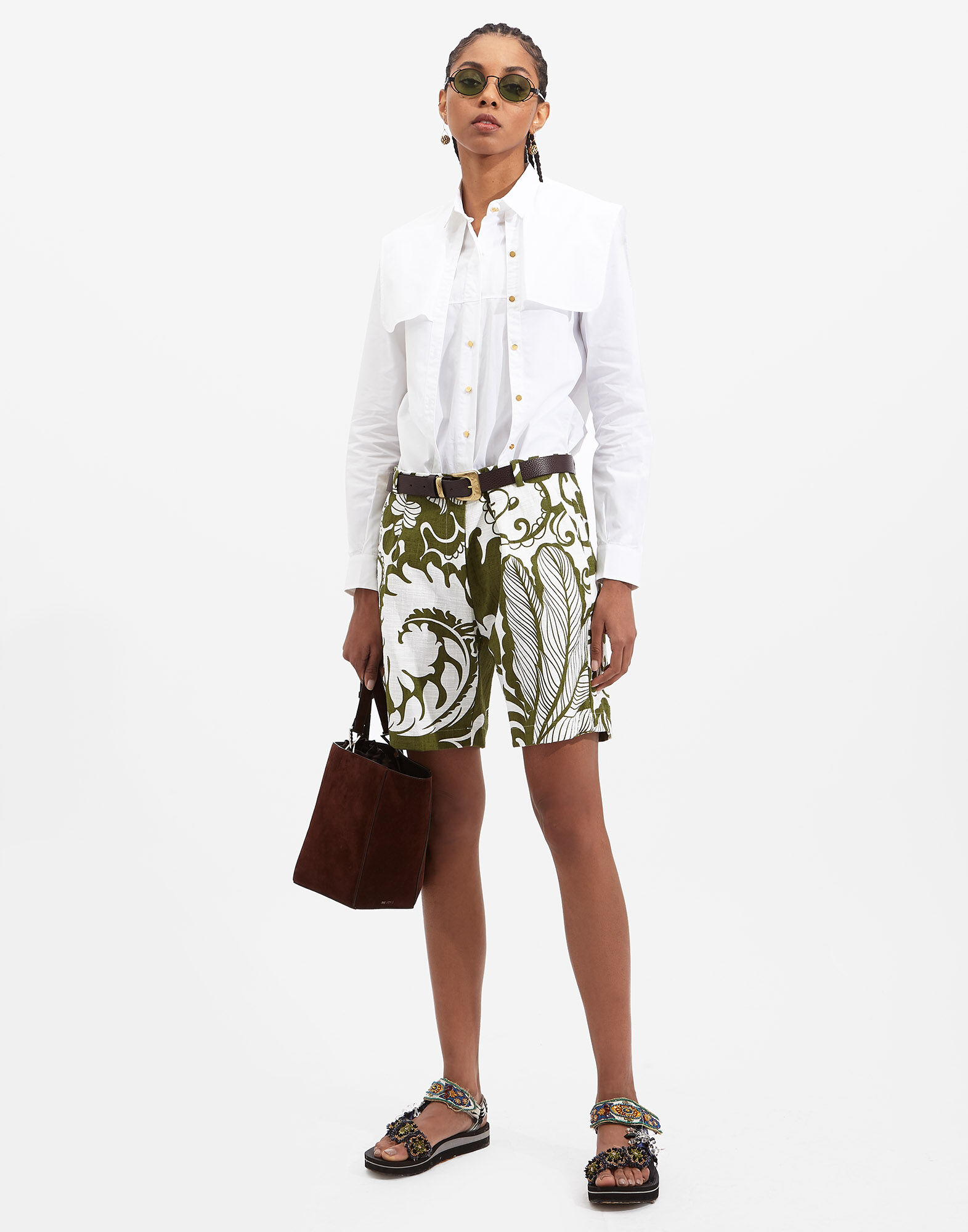 La DoubleJ Boyfriend Shorts Marea Olive TRO0052COT005MRE0006