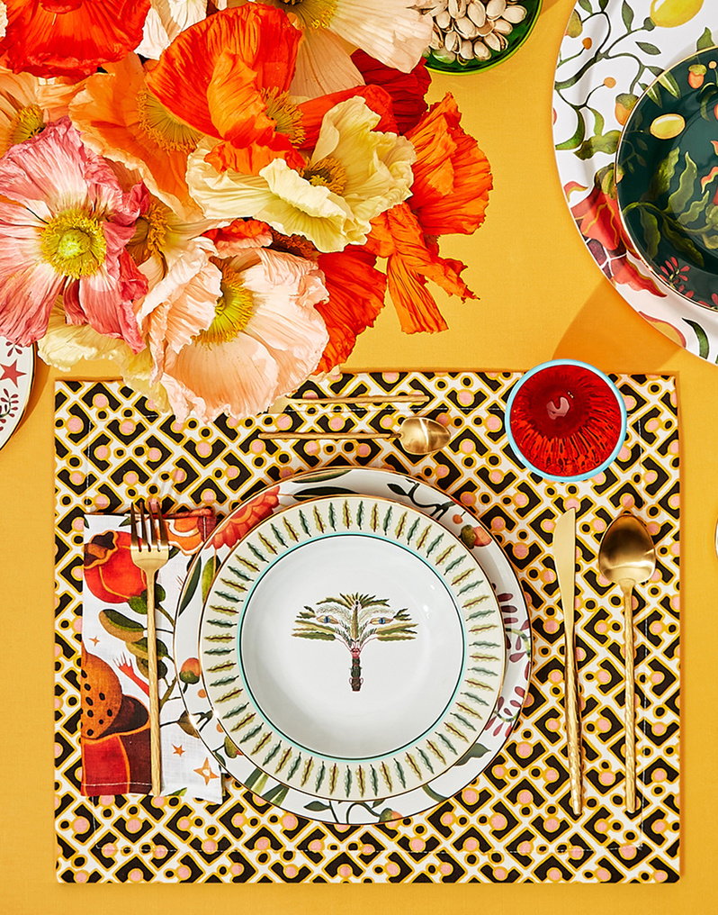 La DoubleJ Placemat Set Of 2 La DoubleJ Placemat Set Of 2 Puzzle Rosa TBM0001LIN001PUZ0002