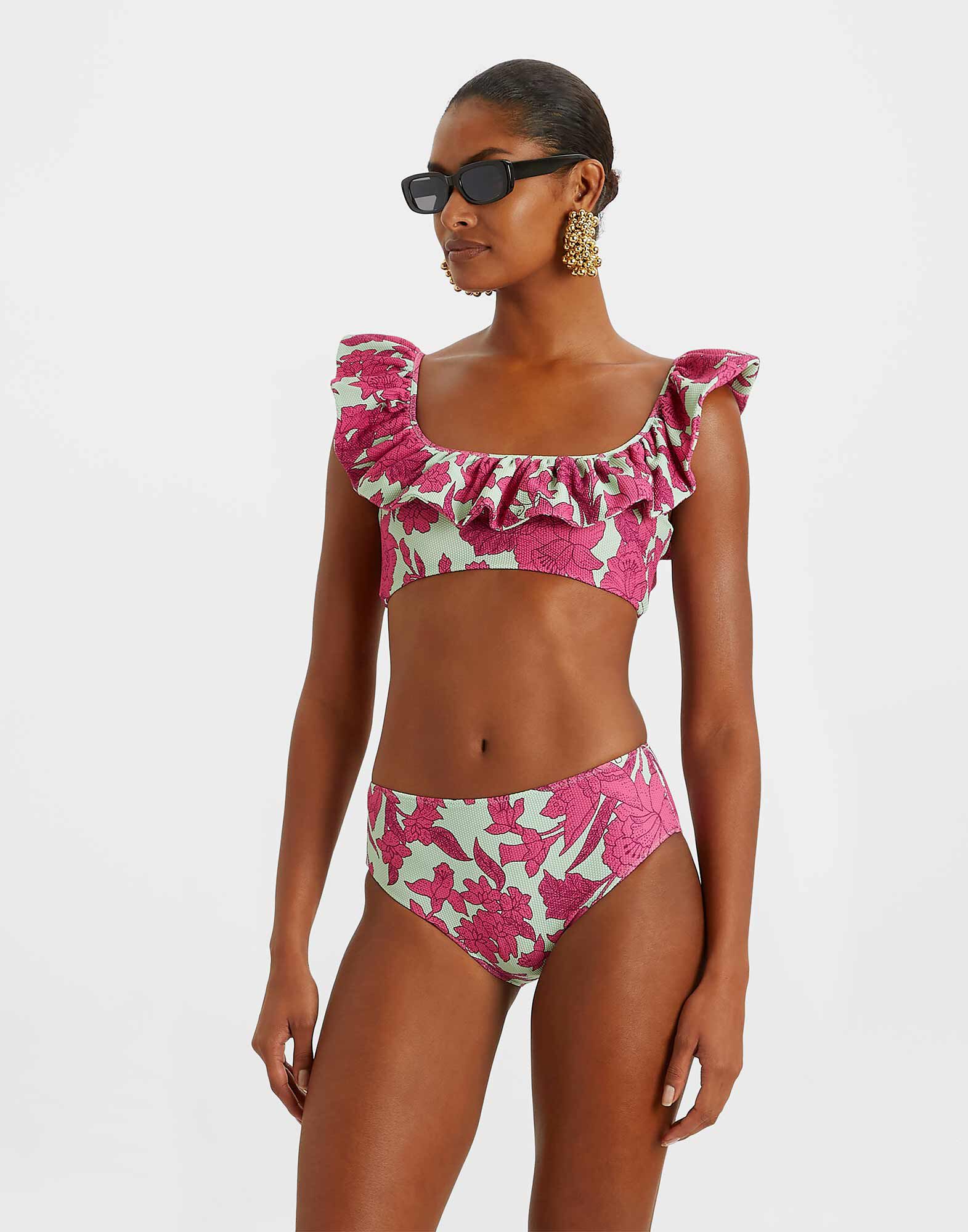 Ruffle bikini swimsuit hot sale