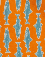 La DoubleJ Small Napkins Set Of 4 Como Fish Orange Small NAP0007LIN005CMF0009