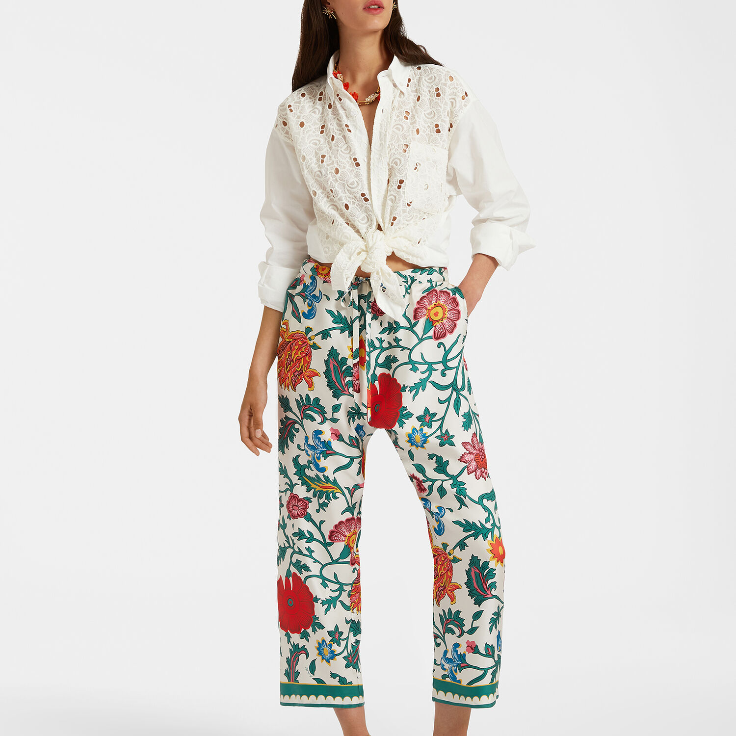 La Doublej Drawstring Pants In Dragonflower Multicolor