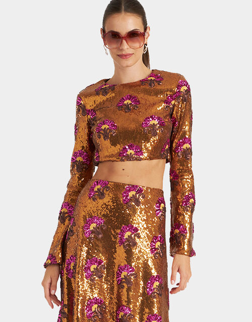 La DoubleJ Holly Crop Top Bronze TOP0110PAI005TXQ01OR04