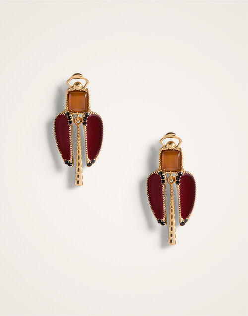 La DoubleJ Dragonfly Earrings Enameled 24K Gold Plate And Yellow Agate EAR0076BRA008AGA03RE07