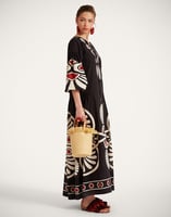 La DoubleJ Viviana Dress La DoubleJ Viviana Dress Medallion Placée Black DRE0716COT056MED01BL01