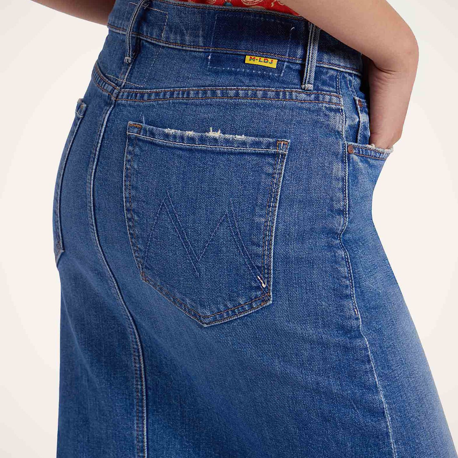 La Doublej The Button Front Vagabond Midi Skirt In Family Affairs Blue