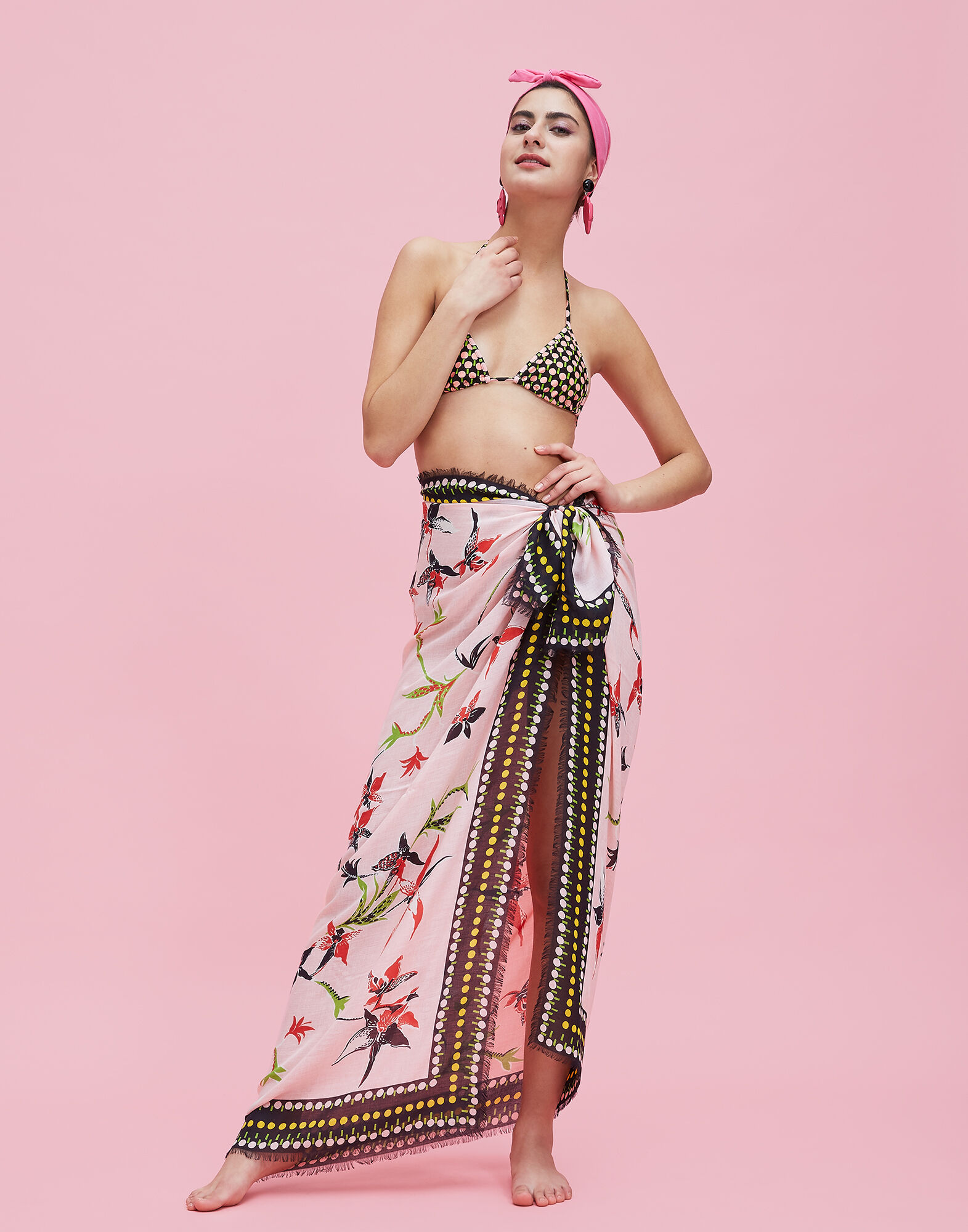 LaDoubleJ Triangle Bikini Top Ping Pong SWI0003LYC001PIN0001