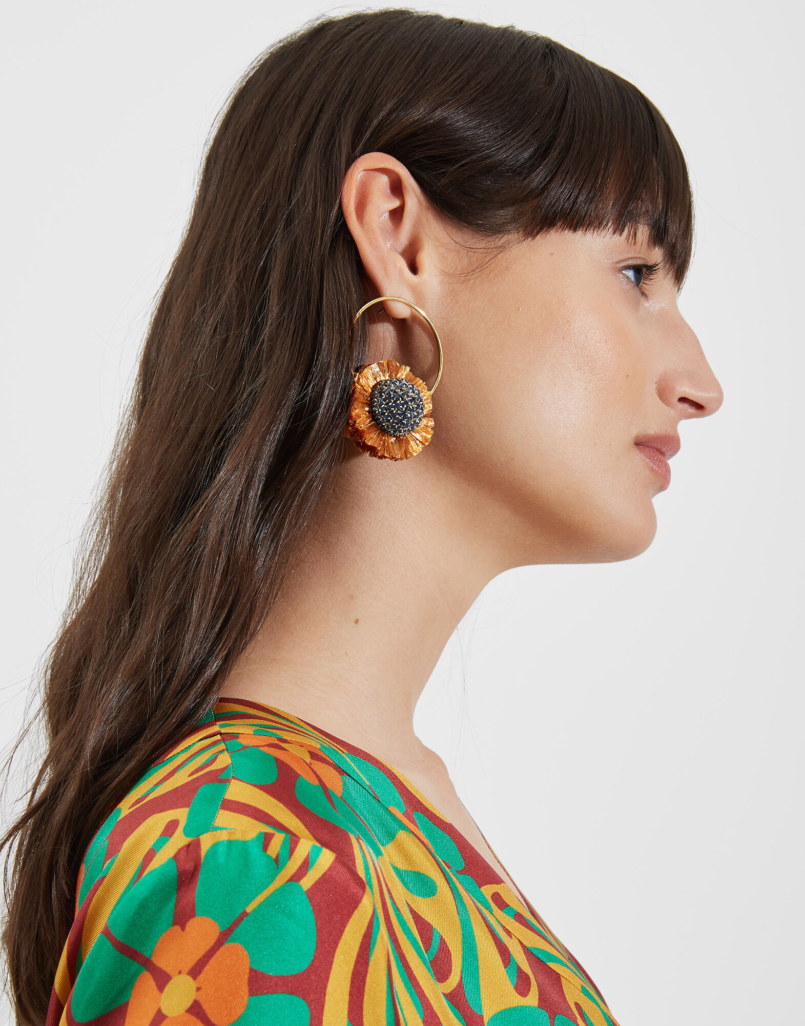 La DoubleJ Saturn Earrings Multicolor Cristallo/Azzurro EAR0020BRA001MUL0025