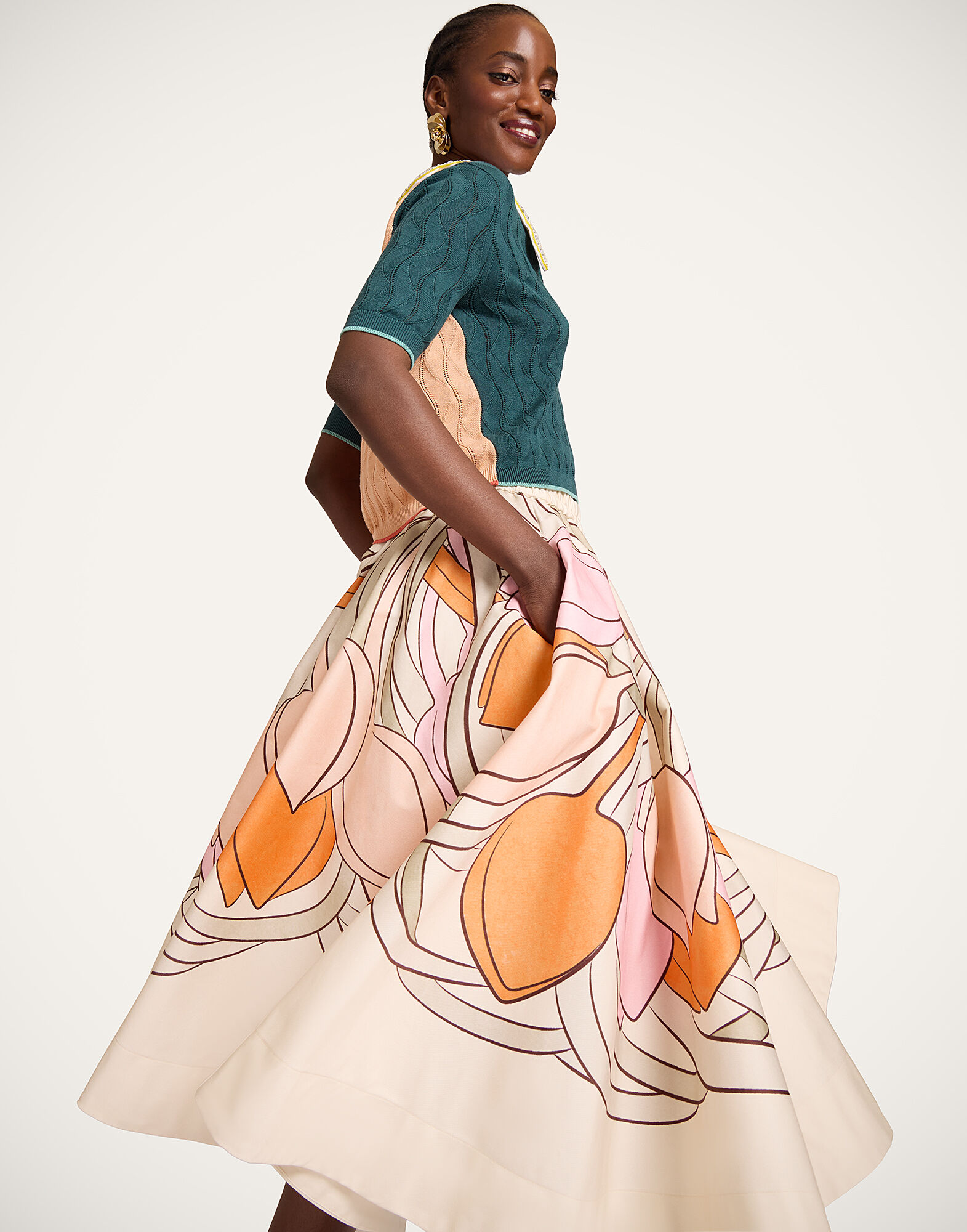 La DoubleJ Ballerina Skirt Tulip Plac&eacute;e Pale Pink SKI0199COT094TUL07PI02