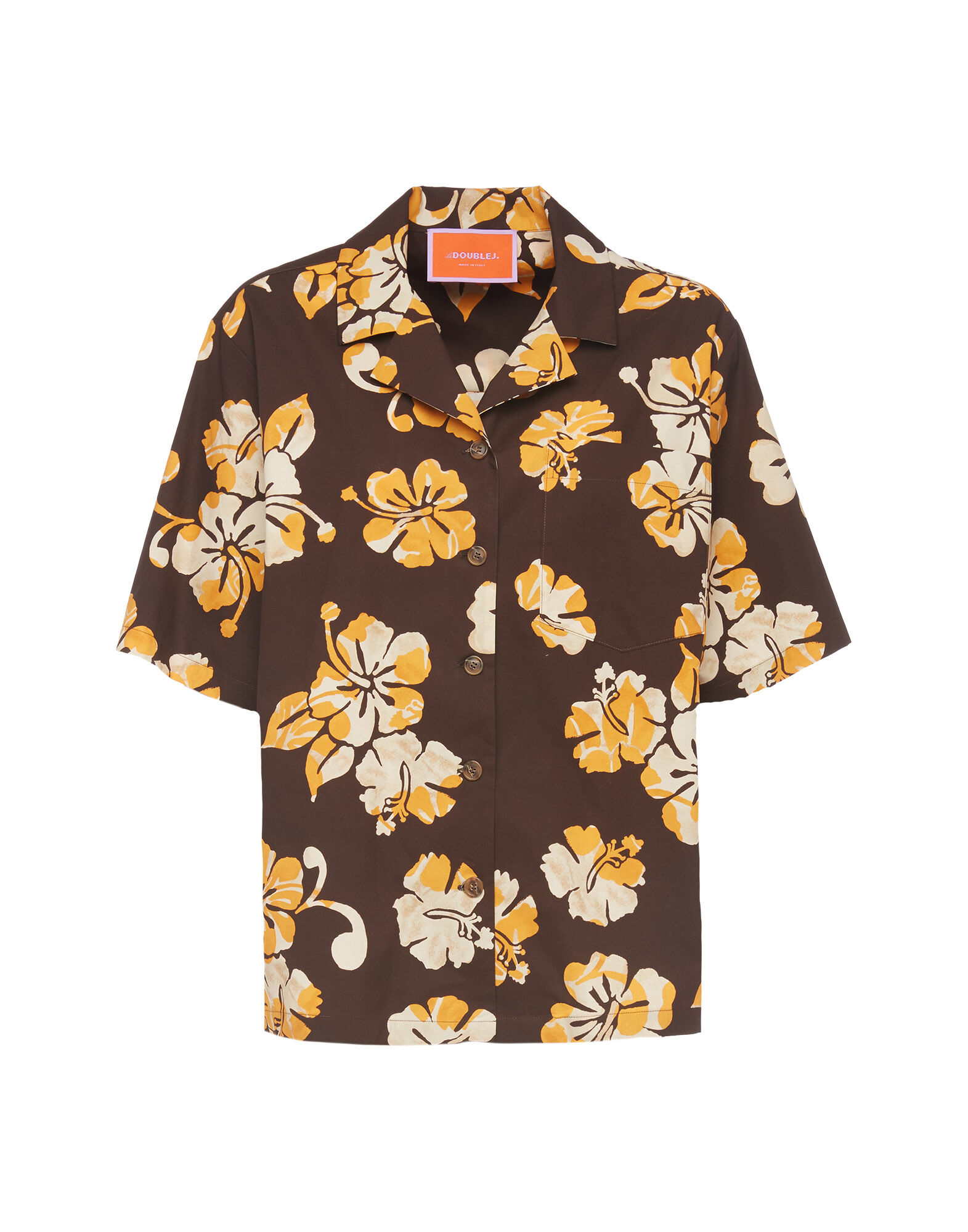 La DoubleJ Bowling Shirt Hibiscus SHI0065COT001HIB0001