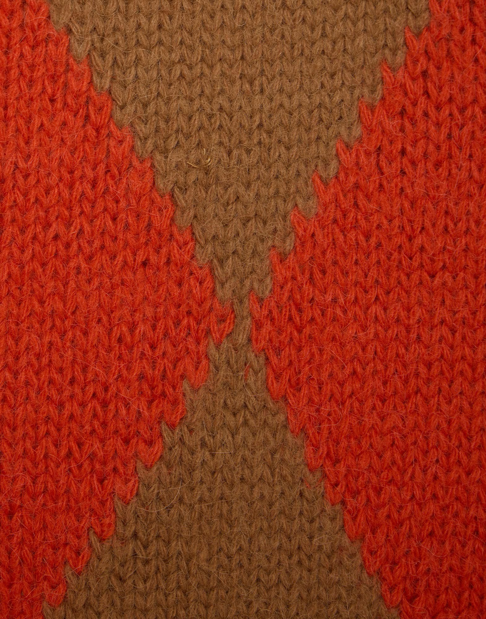 La DoubleJ Argyle Sweater Camel/Orange PUL0091KNI064VAR0123