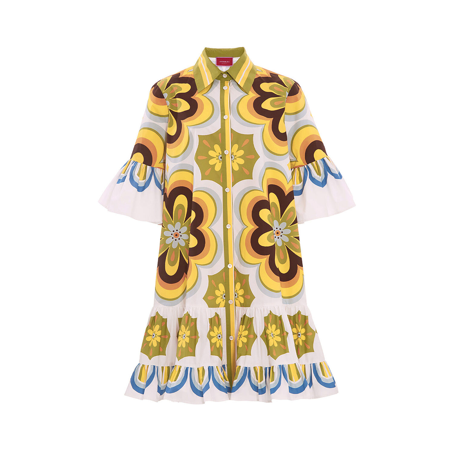 La Doublej Choux Geometric-print Dress In Ciccio