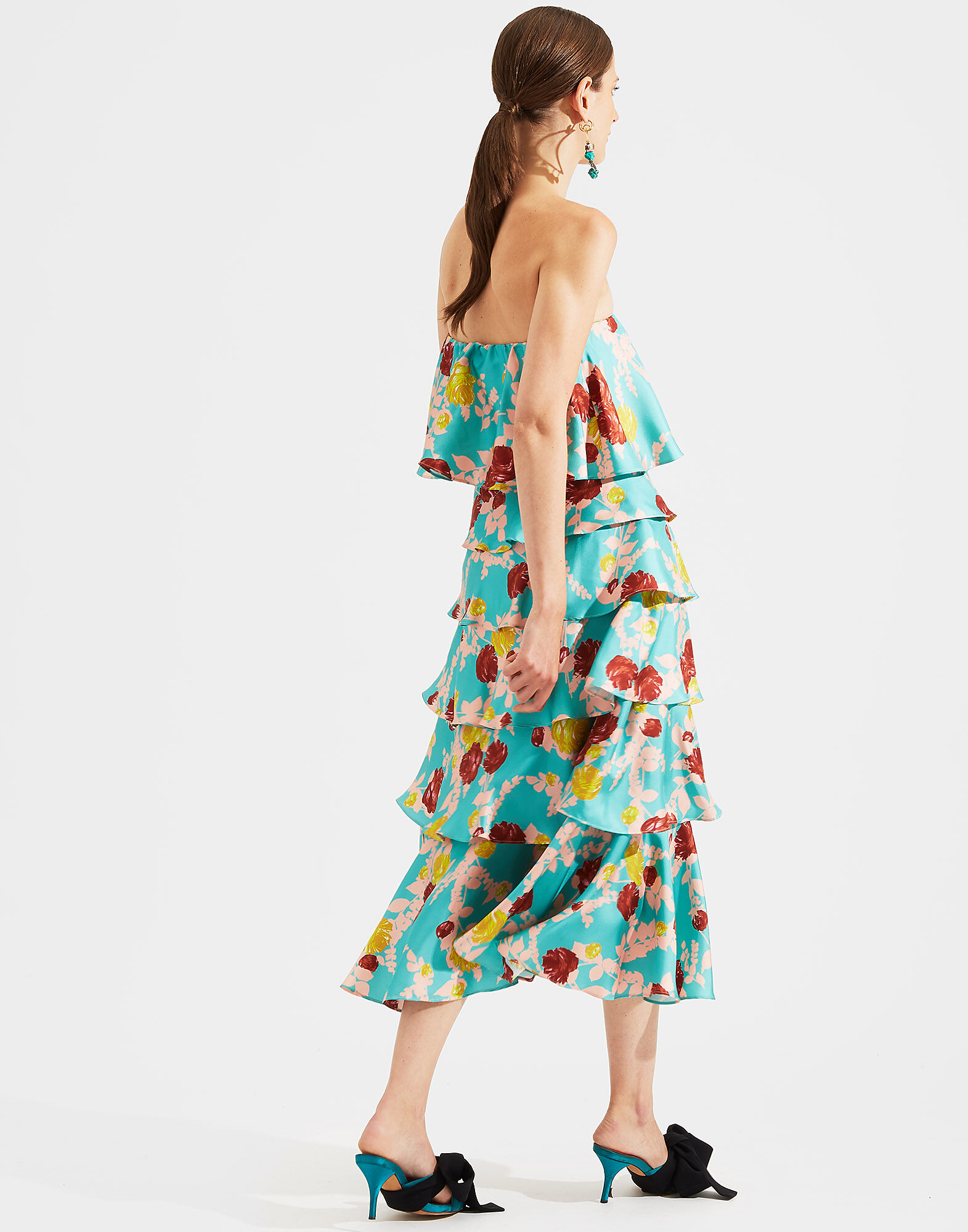 LaDoubleJ Tosca Dress Winter Rose Turchese DRE0173SIL001WTR0002