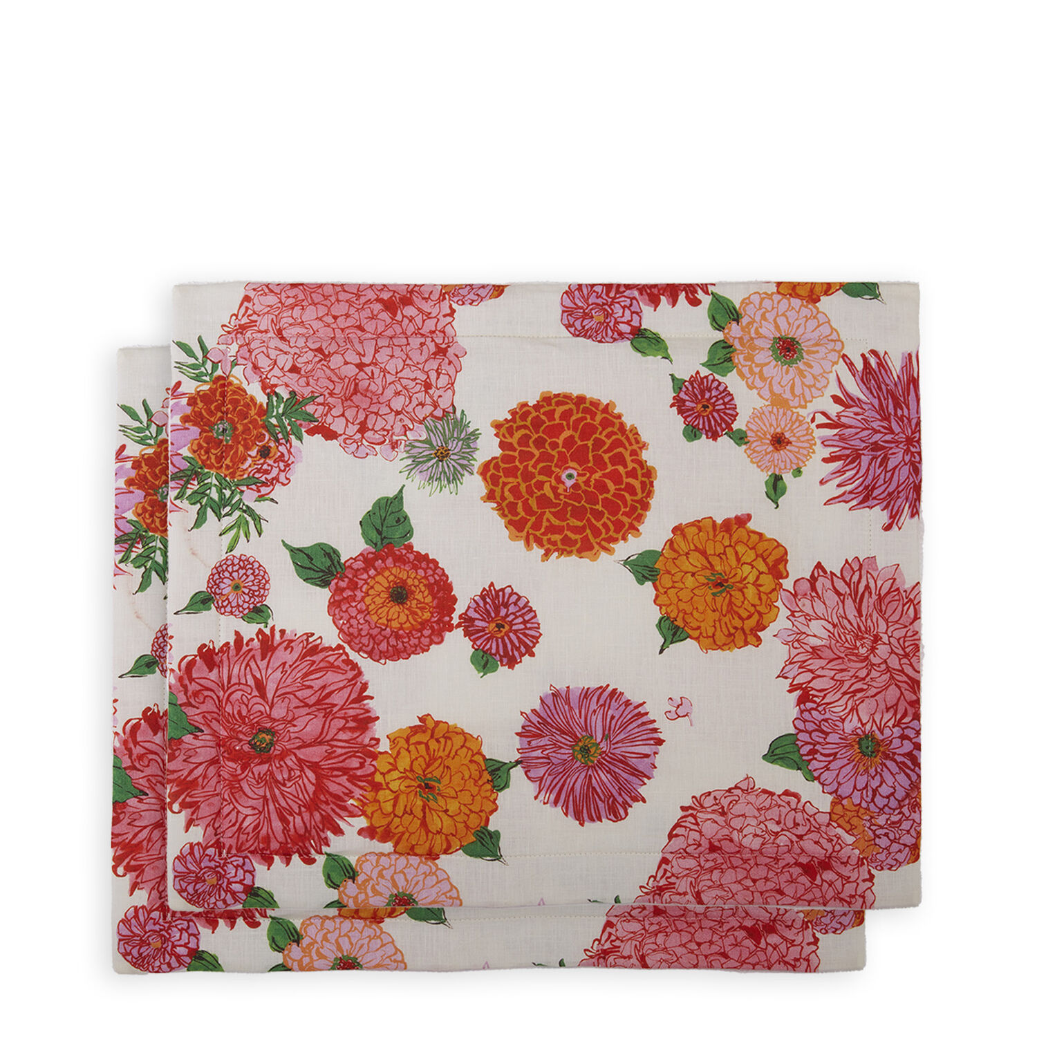La Doublej Placemat Set Of 2 In Bright Blooms