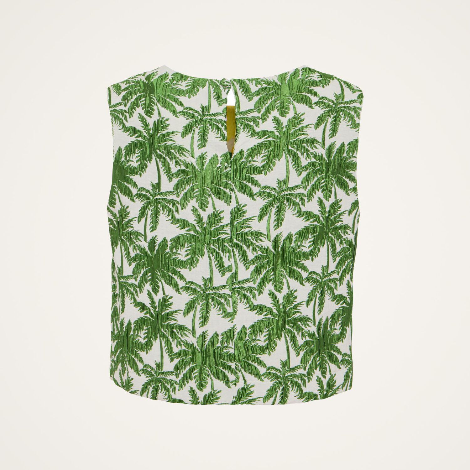 La Doublej Aria Palm-print Cropped Top