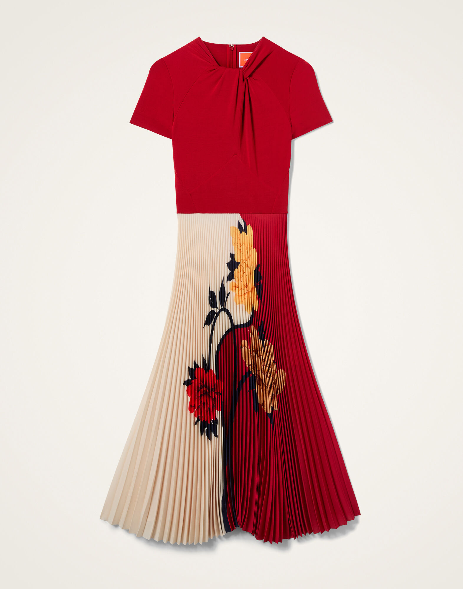 La DoubleJ Chignon Dress Queen Peony Plac&eacute;e Red DRE1030CHF007QPE02RE01