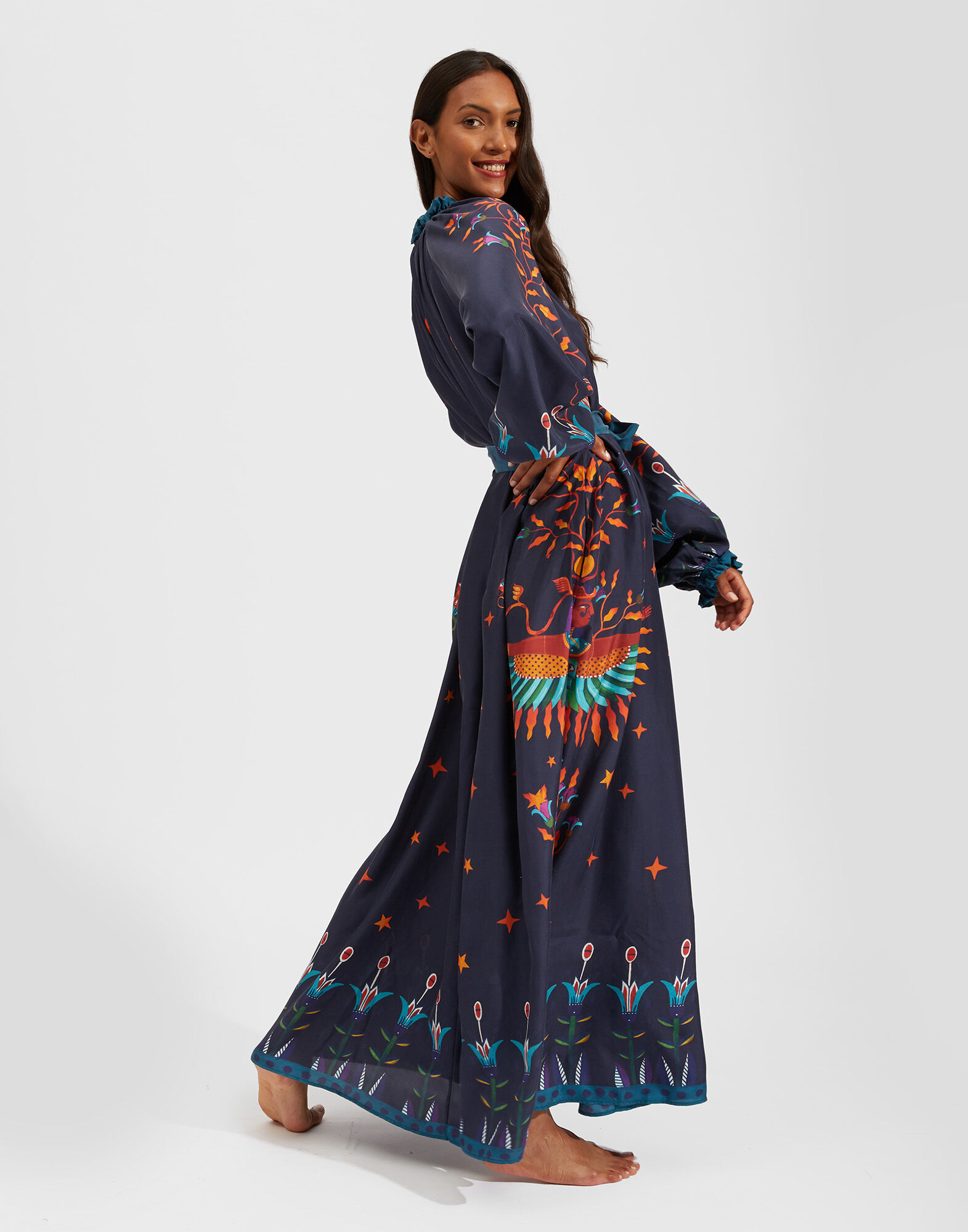 La DoubleJ Cerere Dress Isis Nero Plac&eacute;e DRE0399SIL009ISI0002