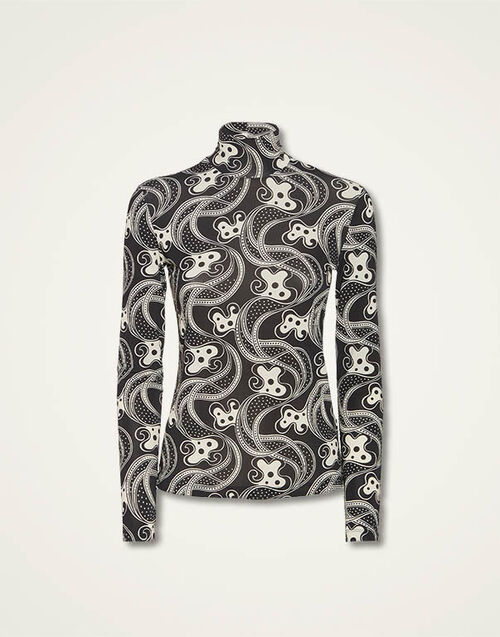 La DoubleJ Turtleneck Aperol Black & White TOP0146JER005APE01BL03