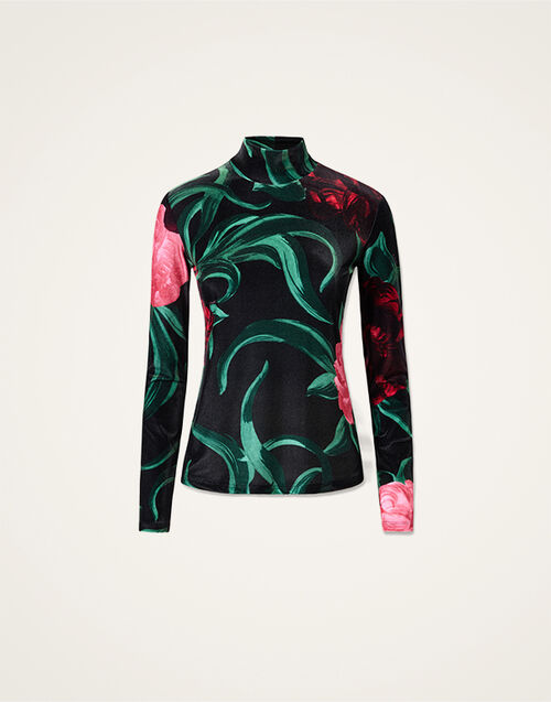 La DoubleJ Turtleneck Peony Black TOP0146VEL006PEO05BL01