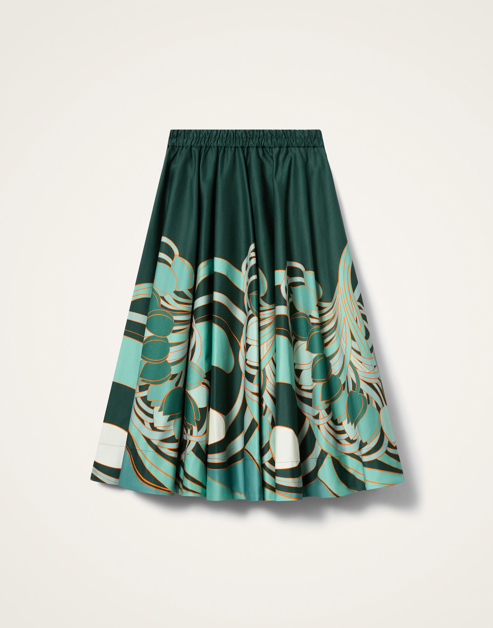 La DoubleJ Ballerina Skirt Blooming Tulip Plac&eacute;e Dark Green SKI0199COT094BTU01GR03