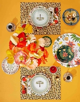 La DoubleJ Placemat Set Of 2 La DoubleJ Placemat Set Of 2 Puzzle Rosa TBM0001LIN001PUZ0002
