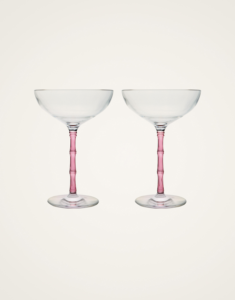 La DoubleJ Bamboo Coupe Set Of 2 La DoubleJ Bamboo Coupe Set Of 2 Solid Pink GLA0047GLS002SOLIDPI01