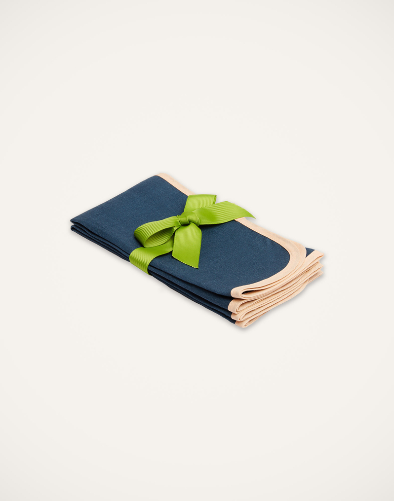 La DoubleJ Large Napkins Set Of 2 La DoubleJ Large Napkins Set Of 2 Rainbow Navy NAP0010LIN006RAI0031