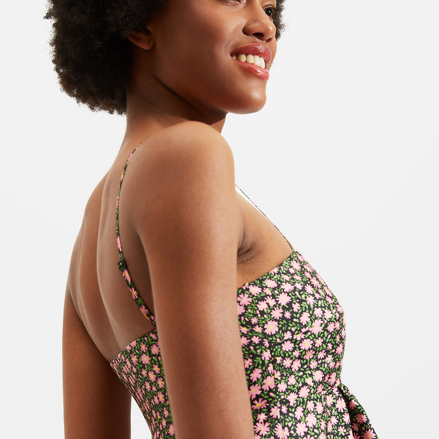 La Doublej La Scala Feather-hem Dress In Daisy