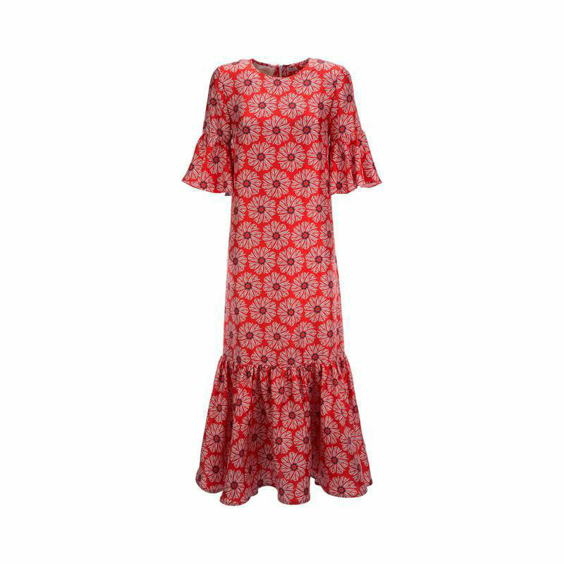 LaDoubleJ Curly Swing Dress Girasoli Rossi DRE0004SIL001GIR0002