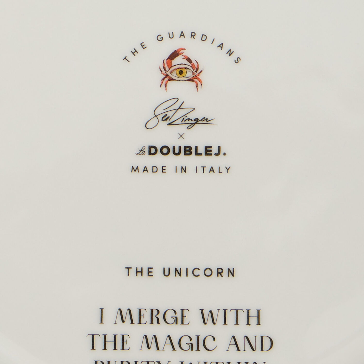  La Doublej Decorative Objects Gend - Decorative Plate The Unicorn Light Green One Size 100% Porcelain 