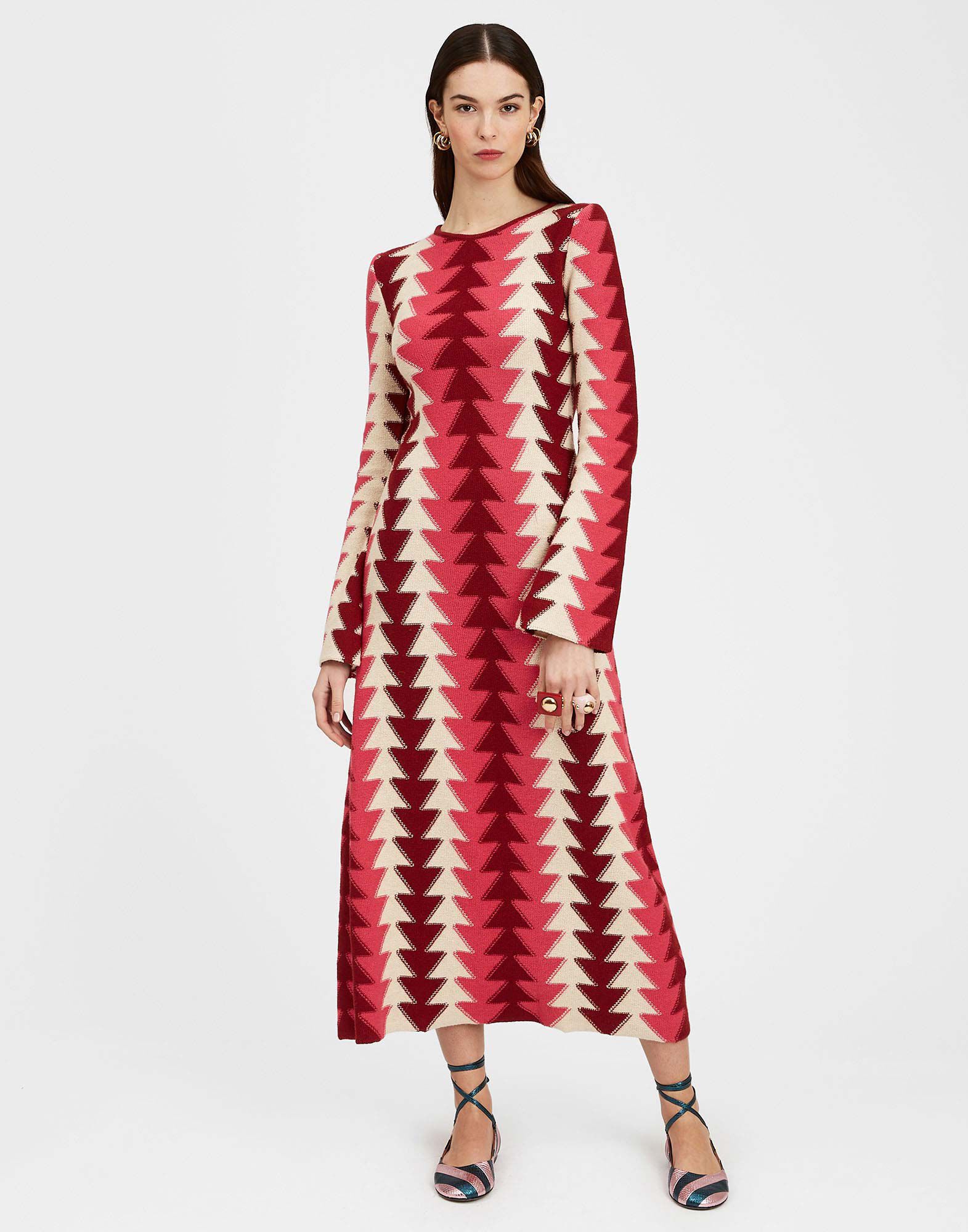 La DoubleJ Trine Knit Dress Bordeaux DRE0642KNI096VA208RE02