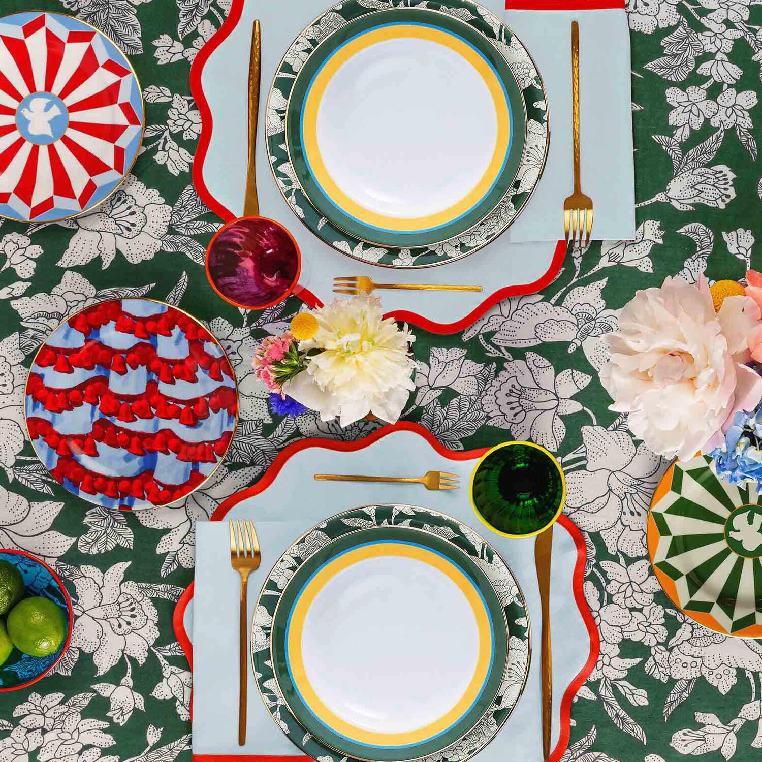  La Doublej Placemats & Runners Women - Cloud Placemat Set Of 2 Rainbow Celeste One Size 98% Cotton 2% Elastane 