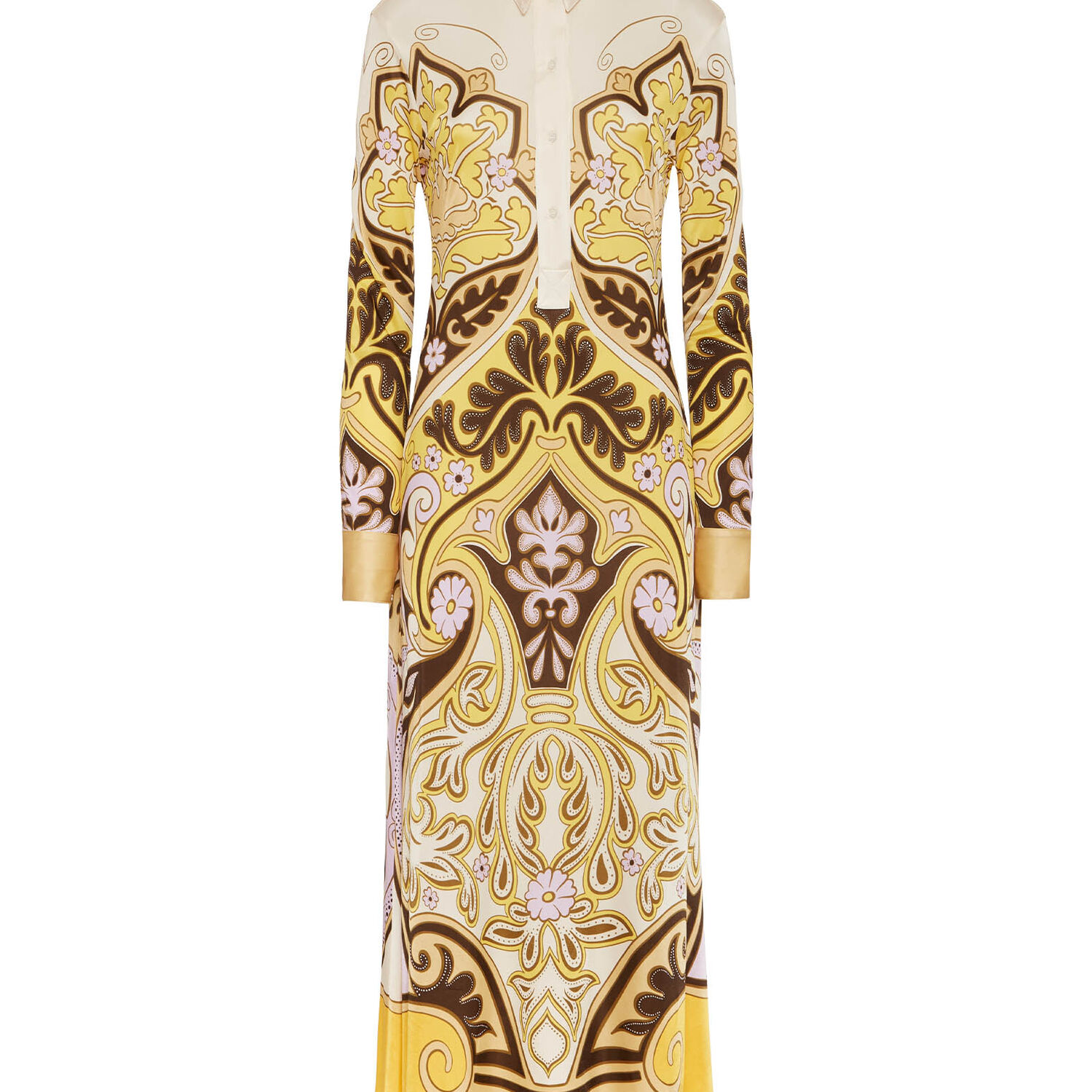 La Doublej Perry Printed Midi Dress In Spells Placée Yellow