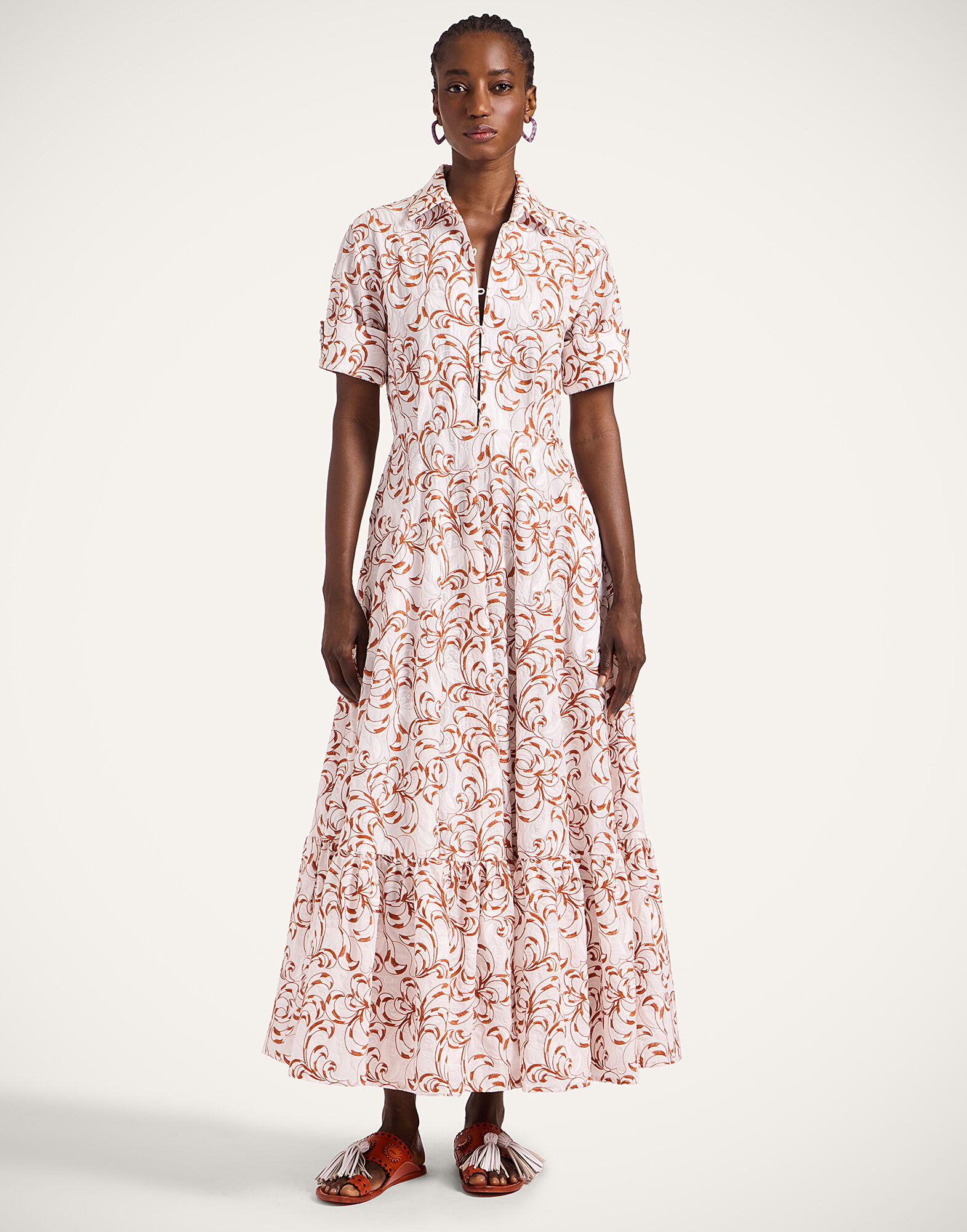 San Pietro Dress in Fern White for Women | La DoubleJ