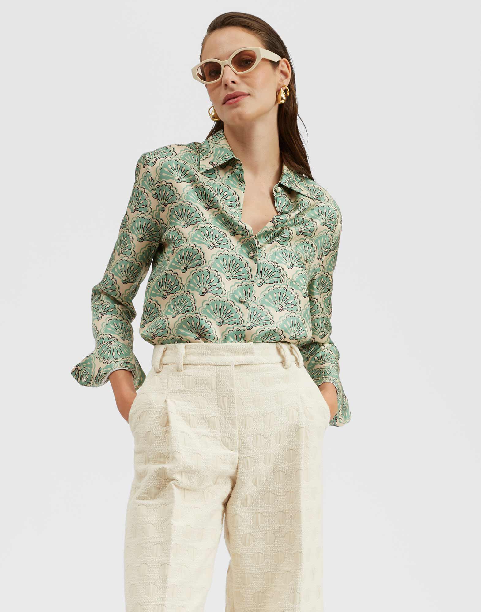 La DoubleJ Boy Shirt Fans Mint SHI0001SIL001FAN01GR11