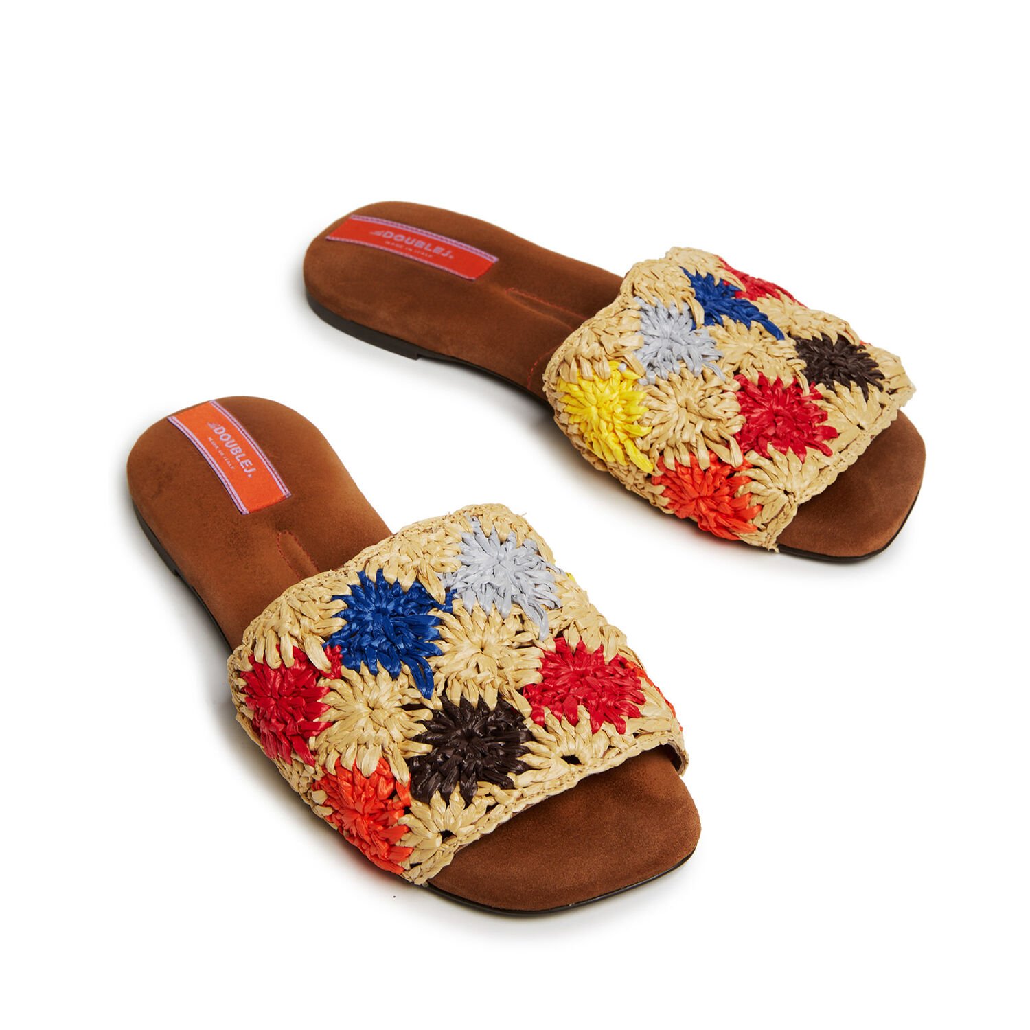 Shop La Doublej Crochet Sandal In Multicolor Grigio