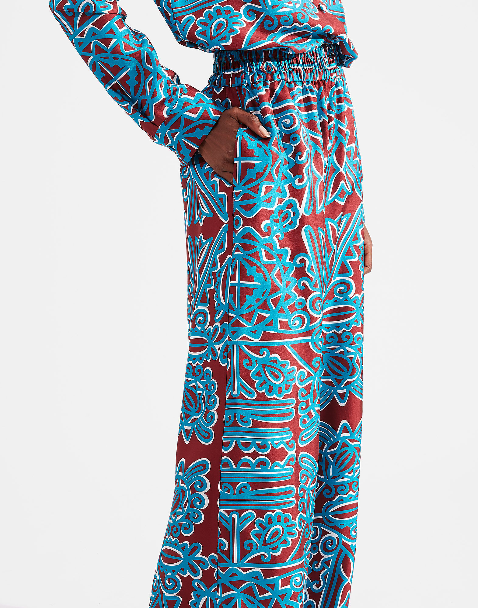 LaDoubleJ Palazzo Pants Parnaveg Turchese TRO0003SIL001PRN0003