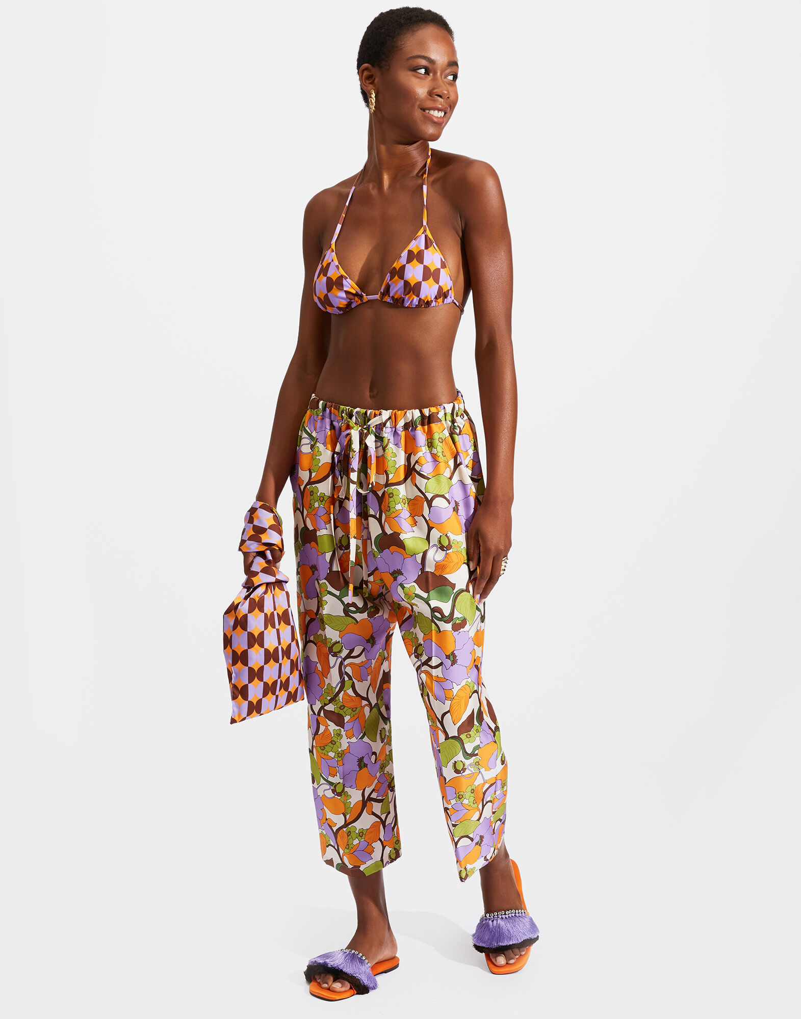 La DoubleJ Drawstrings Pants Vines Bianco TRO0053SIL001VIN0002