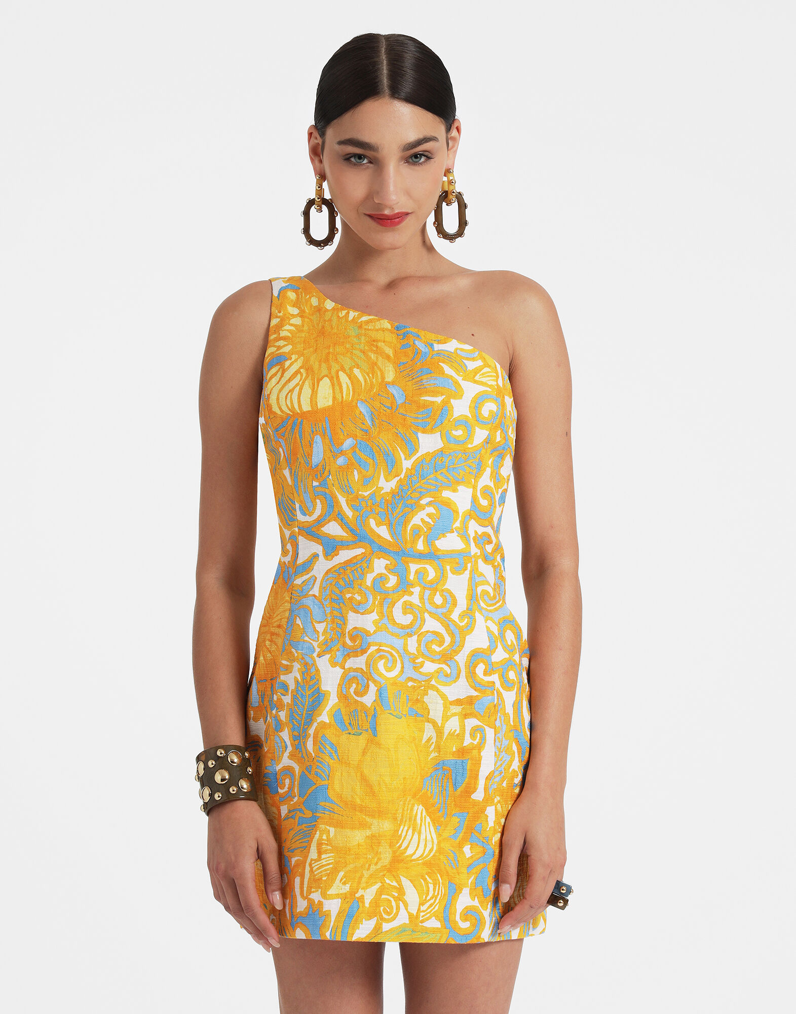 La DoubleJ Bold Shoulder Mini Dress Anemone Orange DRE0544COT005ANE01OR02