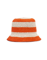 La DoubleJ Bucket Hat Raffia Bicolore Arancio HAT0015RAF003ORA05OR02