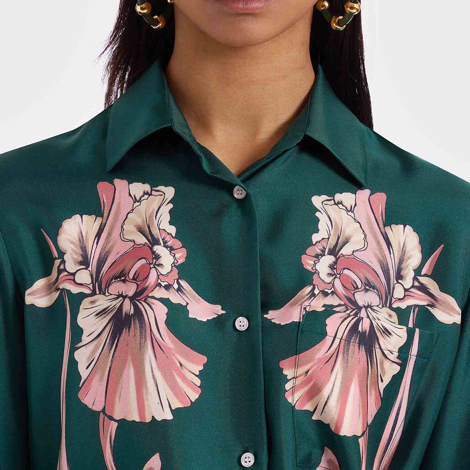 La Doublej Boy Shirt In Iris Placée Dark Green